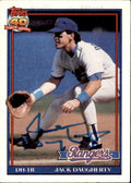 Autographed JACK DAUGHERTY 1991 Topps Card