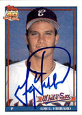 Autographed GREG HIBBARD 1991 Topps Card