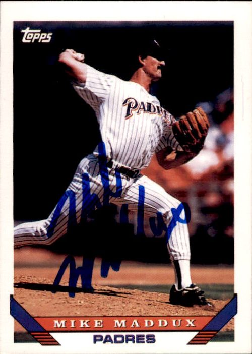 Autographed MIKE MADDUX 1993 Topps Card