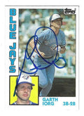 Autographed GARTH IORG Toronto Blue Jays 1984 Topps Card