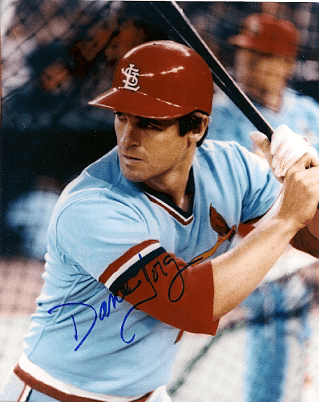 AUTOGRAPHED DANE IORG 8x10 St. Louis Cardinals photo