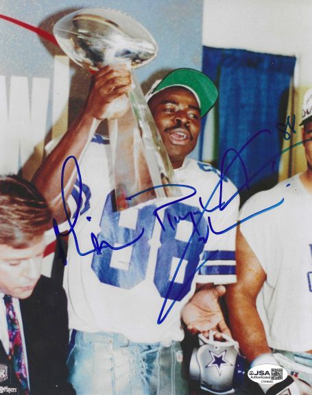 Autographed Michael Irvin Dallas Cowboys 8x10 Photo with JSA COA