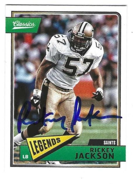Autographed 2018 Panini RICKEY JACKSON New Orleans Saints card #155