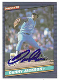 Autographed DANNY JACKSON Kansas City Royals 1986 Donruss Card