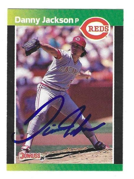 Autographed DANNY JACKSON Cincinnati Reds 1989 Donruss Card