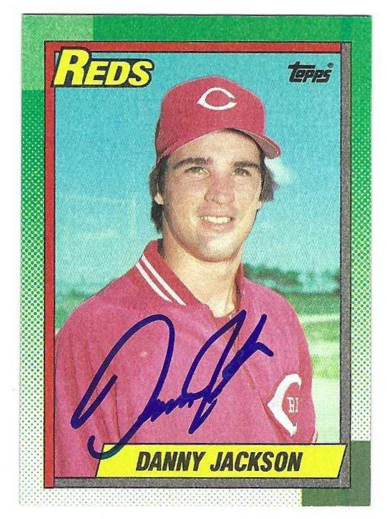 Autographed DANNY JACKSON Cincinnati Reds 1990 Topps Card