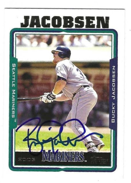 Autographed BUCKY JACOBSEN Seattle Mariners 2005 Topps Card