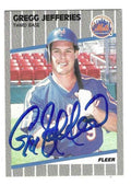 Autographed GREGG JEFFERIES New York Mets 1989 Fleer Card