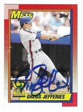 Autographed GREGG JEFFERIES New York Mets 1990 Topps Card