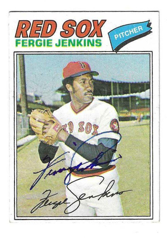 Autographed FERGIE JENKINS Boston Red Sox 1977 Topps Card