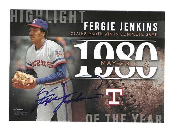 Autographed FERGIE JENKINS Texas Rangers 2015 Topps Card