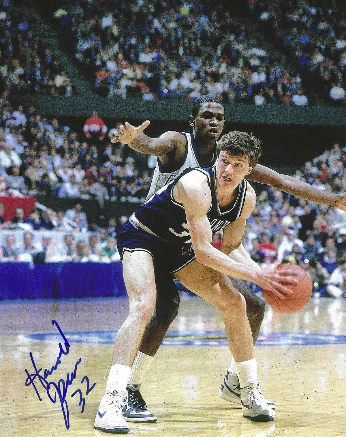 Autographed HAROLD JENSEN 8X10 Villanova Wildcats 1985 National Champs Photo