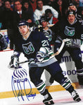 Autographed JOCELYN LEMIEUX 8x10 Hartford Whalers Photo