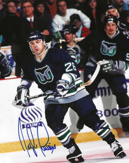 Autographed JOCELYN LEMIEUX 8x10 Hartford Whalers Photo
