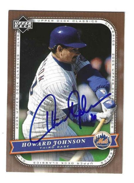 Autographed Howard Johnson New York Mets 2005 Upper Deck Classics card #44