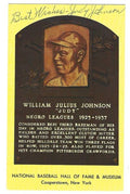 Autographed Judy Johnson Hall of Fame Gold Plaque Post Card