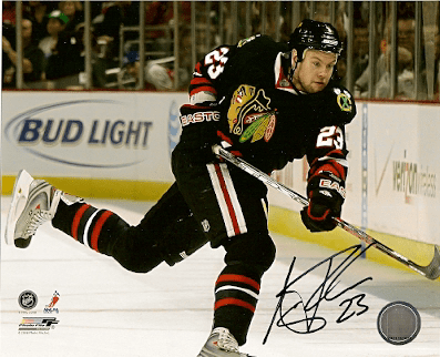 Autographed AARON JOHNSON Photo - Blackhawks