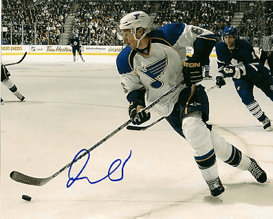 Autographed ERIK JOHNSON 8x10 St. Louis Blues Photo
