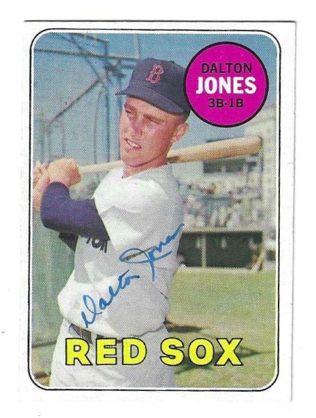 Autographed DALTON JONES Boston Red Sox 1969 Topps Card