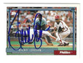 Autographed RICKY JORDAN  Philadelphia Phillies 1992 Topps Card