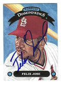 Autographed FELIX JOSE St. Louis Cardinals 1992 Donruss Diamond King