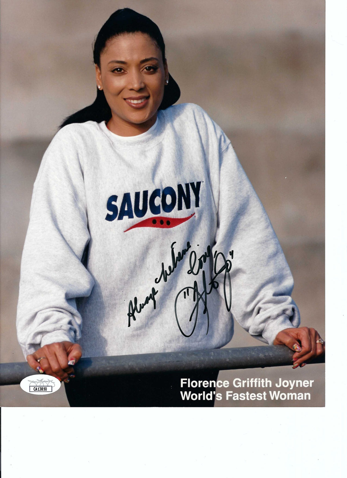 Autographed Florence Griffith Joyner Olympics 8x10 Photo w/ JSA COA