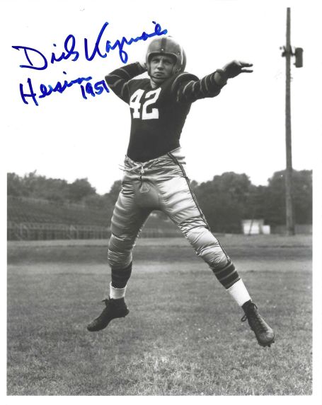 Autographed DICK KAZMAIER "Heisman 1951" 8X10 Princeton Tigers Photo