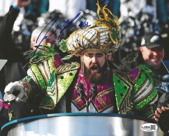 Autographed JASON KELCE Philadelphia Eagles 8x10 Photo JSA