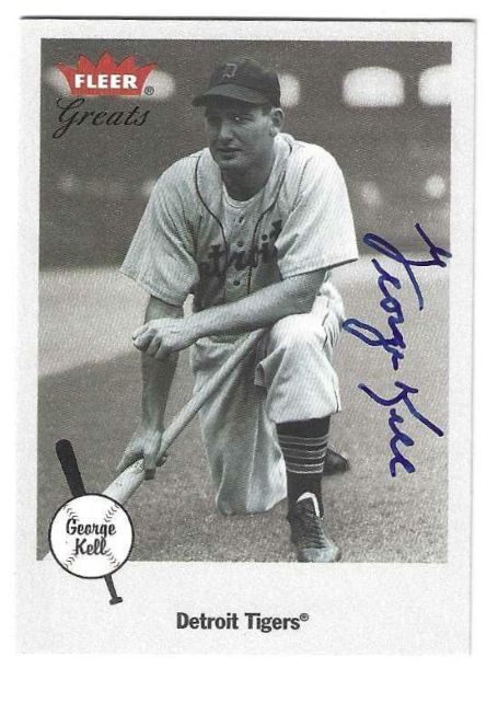 Autographed GEORGE KELL Detroit Tigers 2002 Fleer Greats of the Game Card