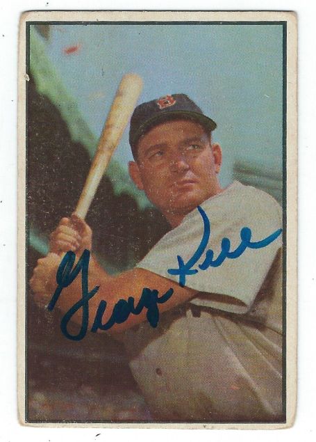 Autographed GEORGE KELL Boston Red Sox 1953 Bowman Card