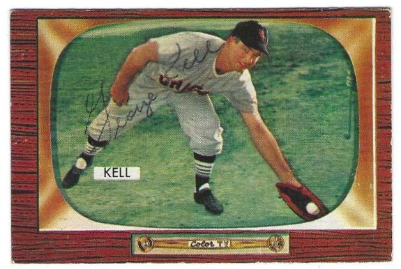 Autographed GEORGE KELL Detroit Tigers 1955 Bowman Card