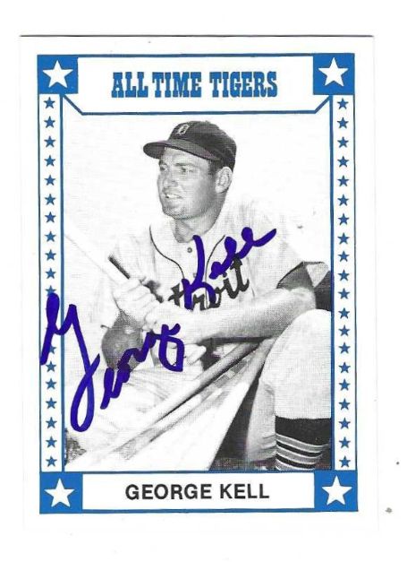Autographed GEORGE KELL Detroit Tigers 1980 TCMA All Time Tigers Card