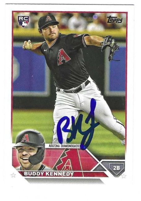 Autographed BUDDY KENNEDY Arizona Diamondbacks 2023 Topps Card