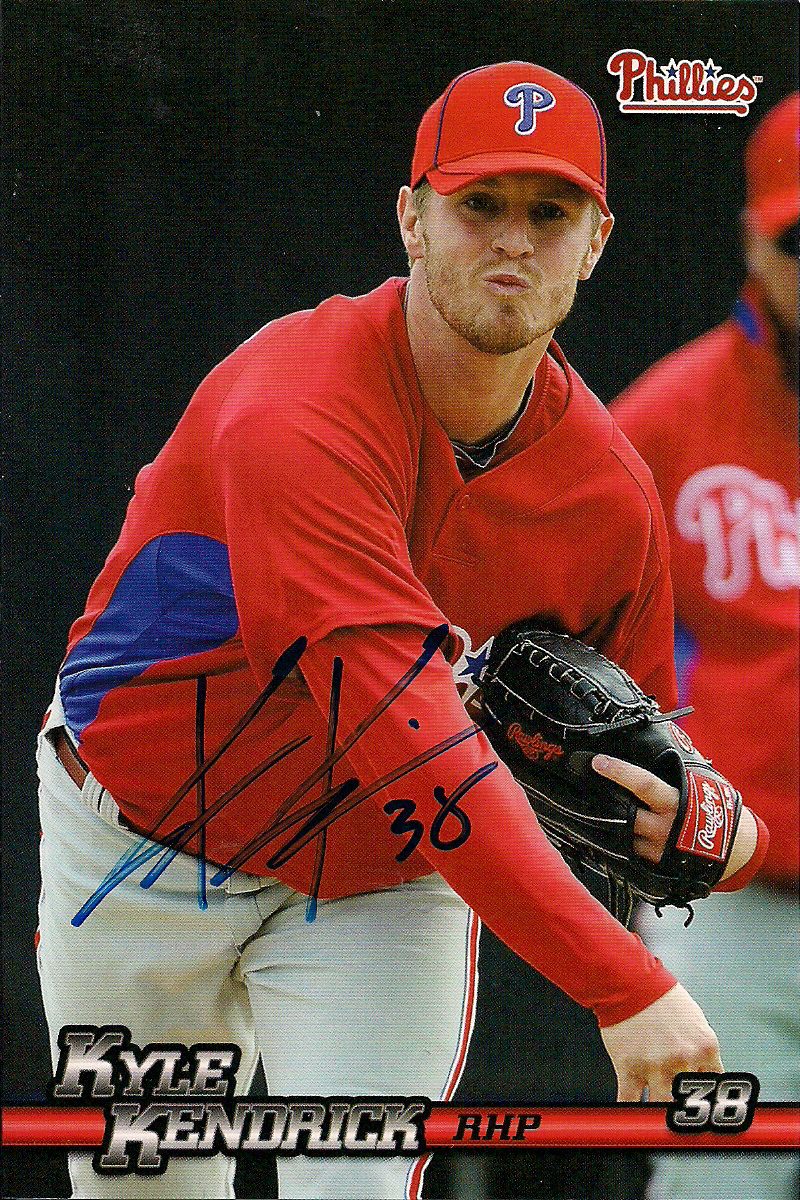 Autographed KYLE LENDRICK 2010  Phillies Post card
