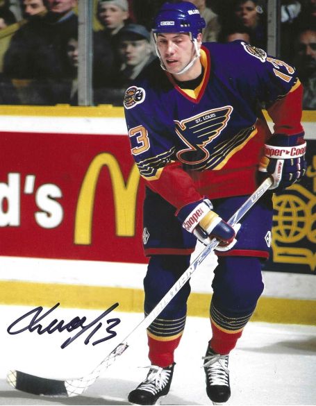 Autographed YURI KHMYLEV 8X10 St. Louis Blues Photo