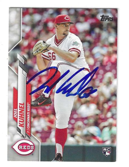 Autographed JOEL KUHNEL Cincinnati Reds 2020 Topps Card