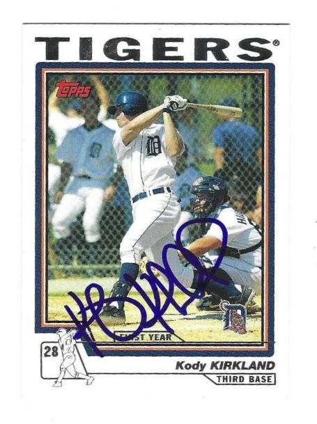 Autographed KODY KIRKLAND Detroit Tigers 2004 Topps Card