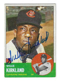 Autographed WILLIE KIRKLAND Cleveland Indians 1963 Topps Card