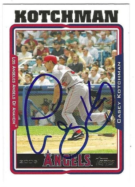 Autographed CASEY KOTCHMAN Los Angeles Angels 2005 Topps Card