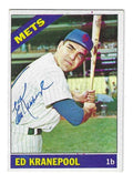 Autographed 1966 Topps Ed Kranepool New York Mets Card #212