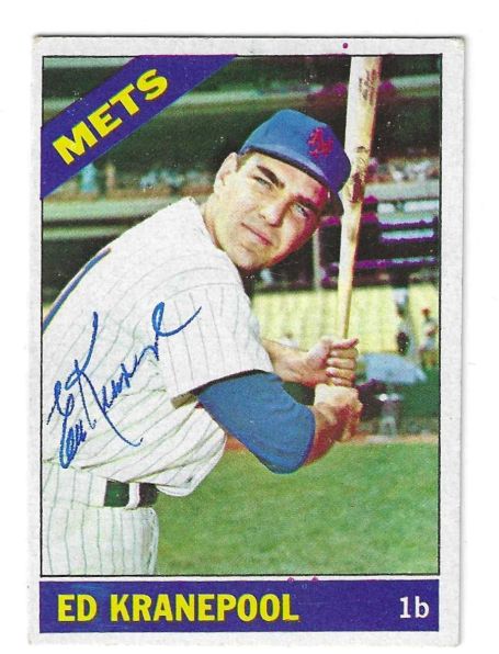 Autographed 1966 Topps Ed Kranepool New York Mets Card #212