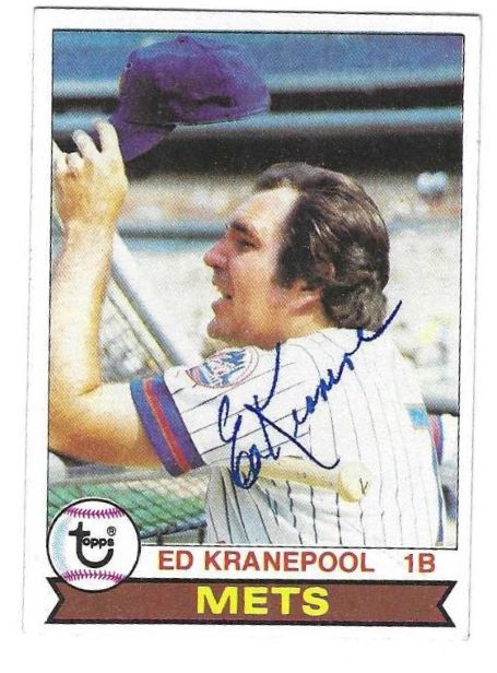 Autographed ED KRANEPOOL New York Mets 1979 Topps Card