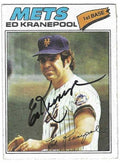Autographed ED KRANEPOOL New York Mets 1977 Topps Card