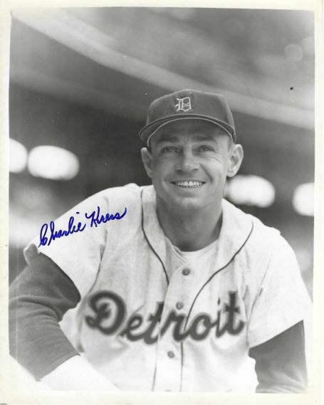 AUTOGRAPHED CHARLIE KRESS 8X10 Detroit Tigers Photo