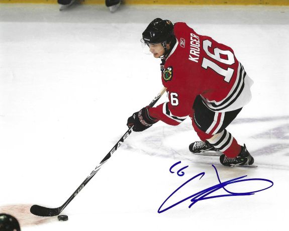 Autographed MARCUS KRUGER 8x10 Chicago Blackhawks Photo