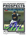TODD KRYNZEL Milwaukee Brewers Autographed 2004 Topps Card
