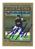 TODD KRYNZEL Milwaukee Brewers Autographed 2004 Topps Gold Card
