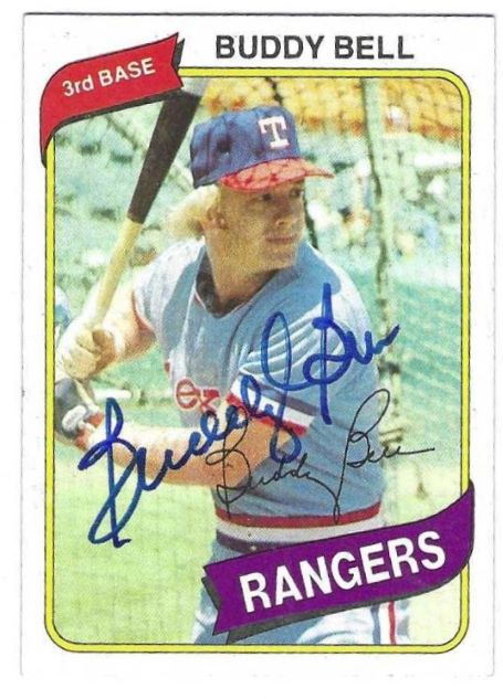 Autographed BUDDY BELL Texas Rangers 1980 Topps Card