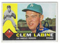 Autographed CLEM LABINE Los Angeles Dodgers 1960 Topps Card