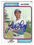 Autographed LEE LACY  Los Angeles Dodgers 1974 Topps Card